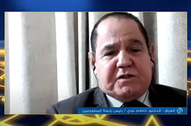 لقاء د كاظم نوري رئيس رابطة المتطوعين من العراق حول كأس العالم في قطر